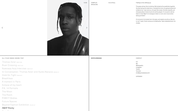 Ayoto Ataraxia website preview