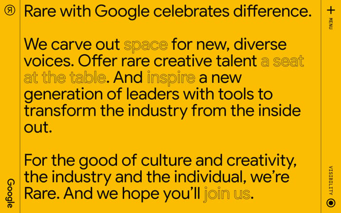 Rare with Google website preview