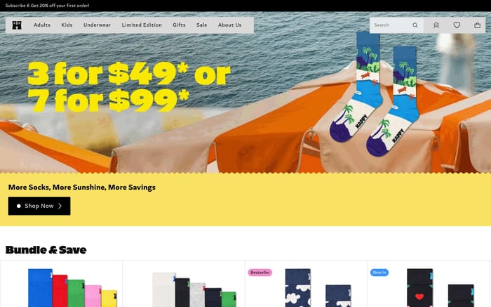 Happy Socks website preview