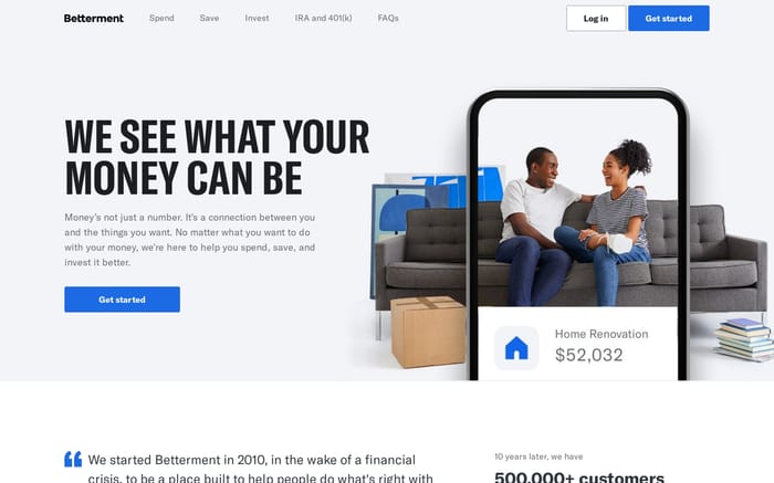 Betterment website preview