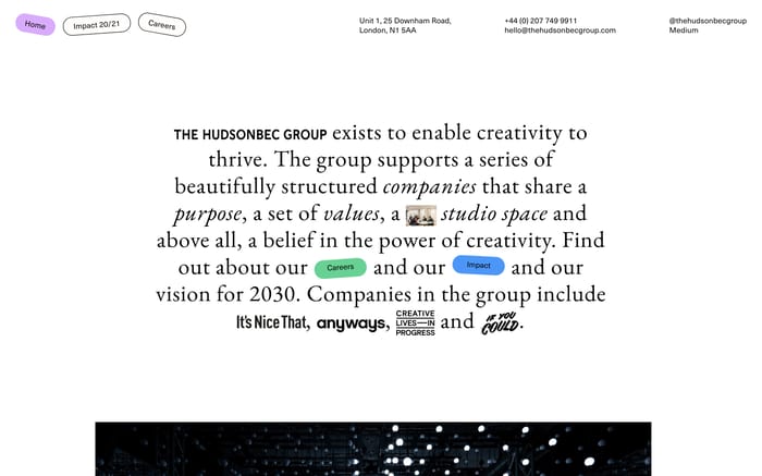 The HudsonBec Group website preview