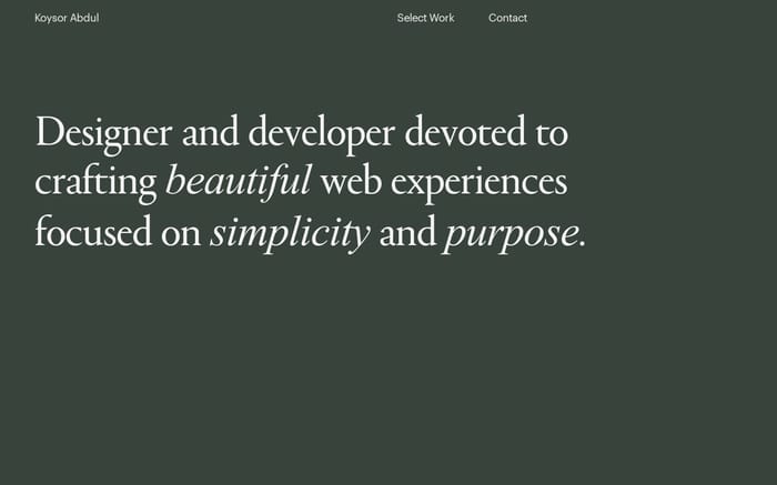 Koysor Abdul website preview