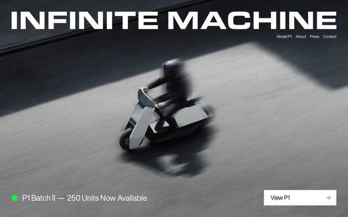 Infinite Machine website preview