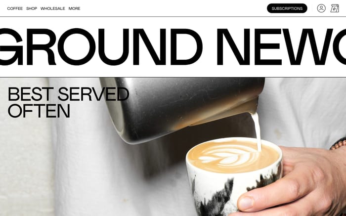 New Ground Coffee website preview