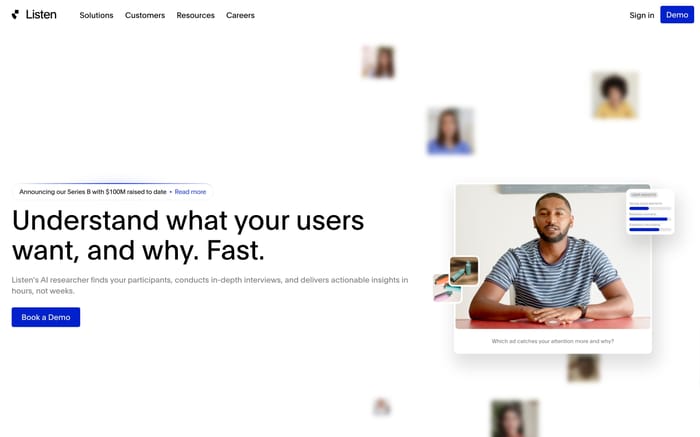 Listen website preview