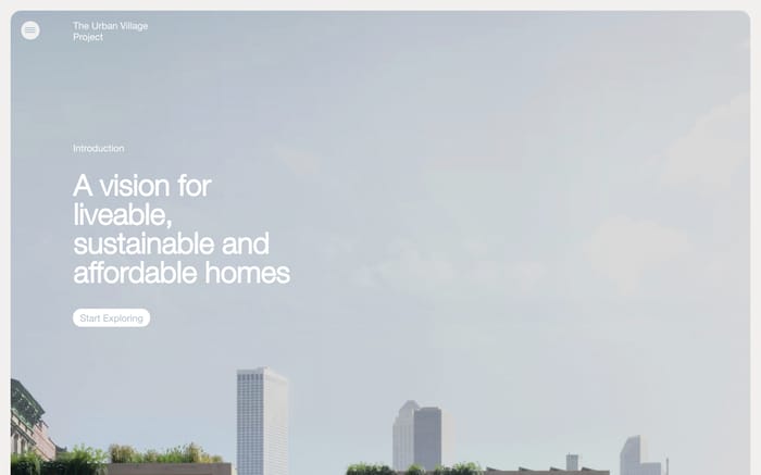 The Urban Village Project website preview