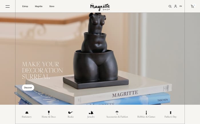 The Magritte shop website preview