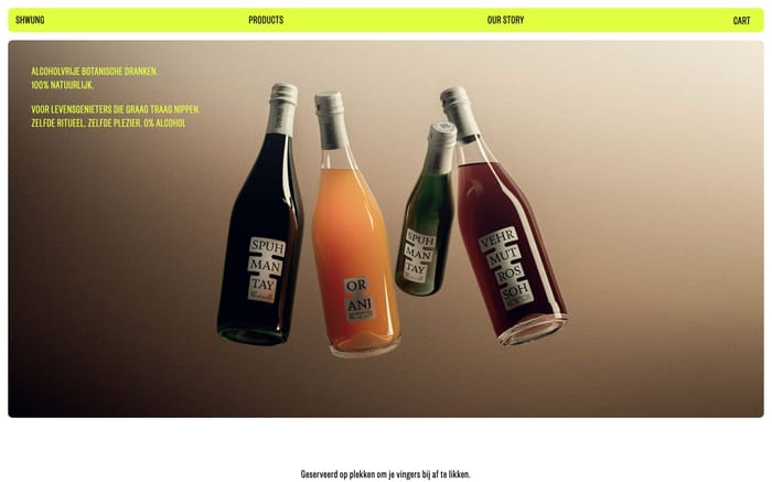 Shwung Drinks website preview