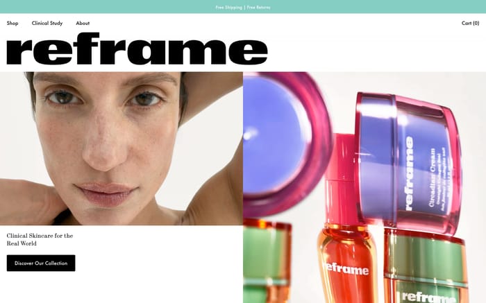 Reframe Beauty website preview