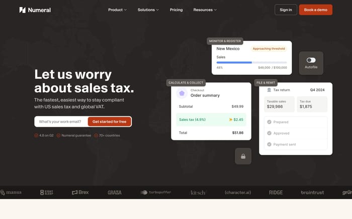 Numeral website preview