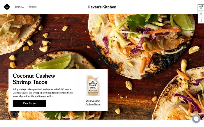 Haven’s Kitchen website preview