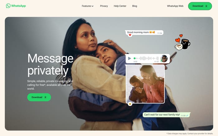 WhatsApp website preview