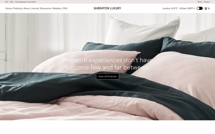 Sheraton Luxury website preview