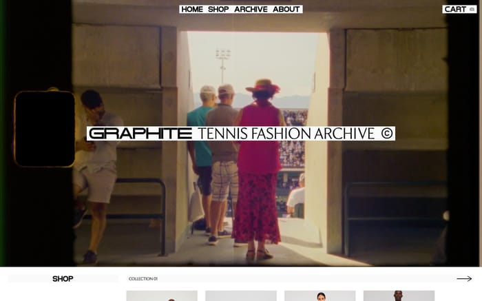 Graphite Tennis Fashion Archive website preview
