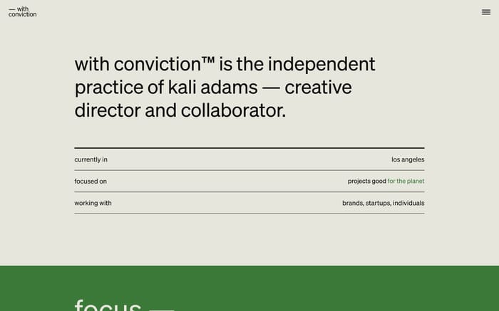 With conviction website preview
