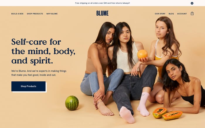 Blume website preview