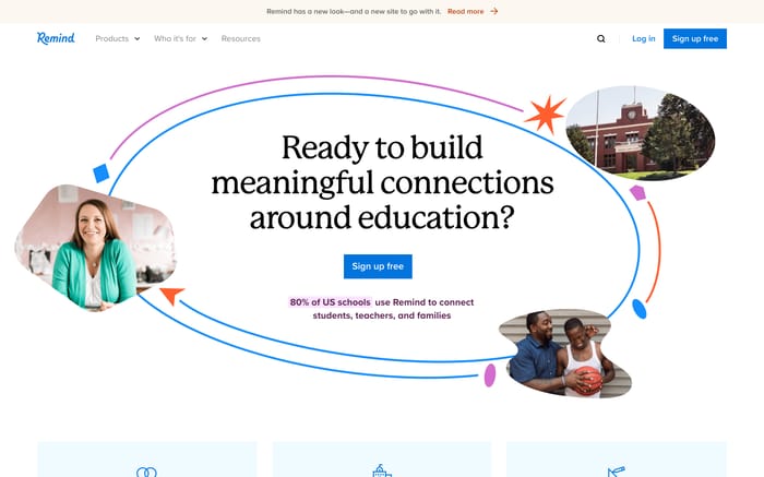 Remind website preview