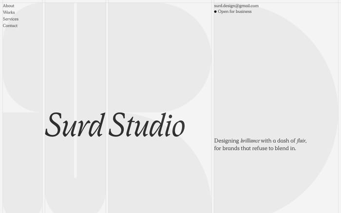 Surd Studio website preview