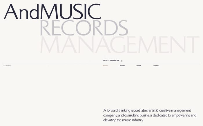 AndMUSIC website preview
