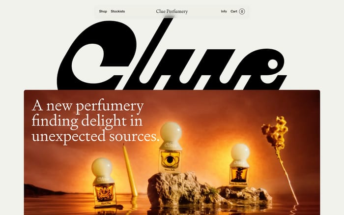 Clue Perfumery website preview