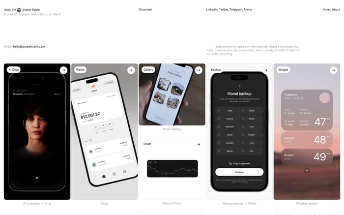 Andrei Rybin website preview