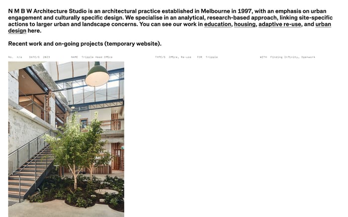 N M B W Architecture website preview
