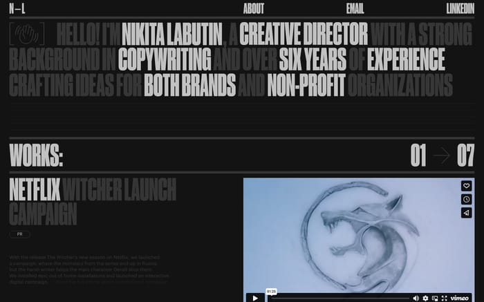 Nikita Labutin website preview