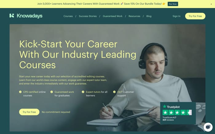 Knowadays website preview