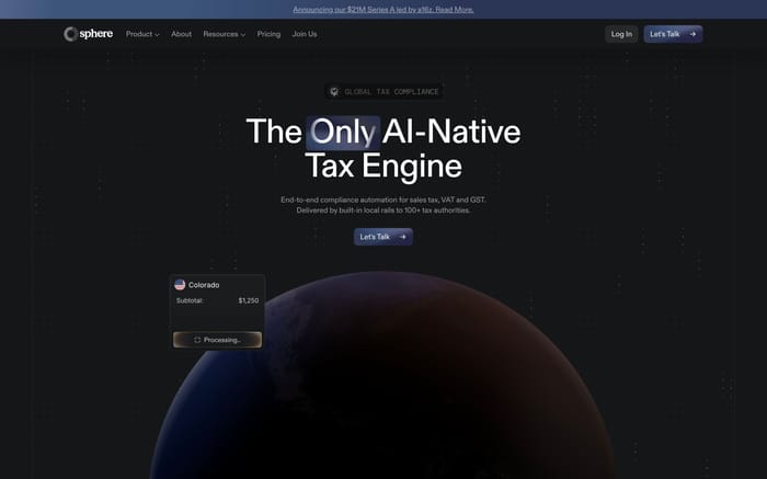 Sphere website preview