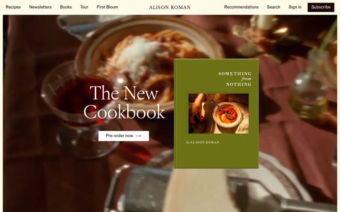 Alison Roman website preview