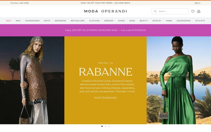 Moda Operandi website preview