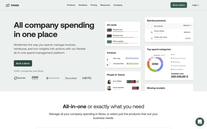 Moss website preview