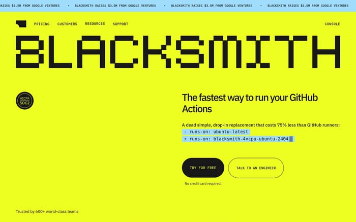 Blacksmith website preview