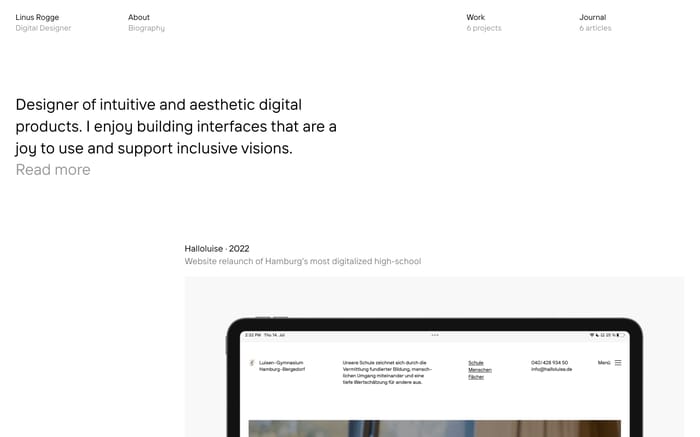 Linus Rogge website preview