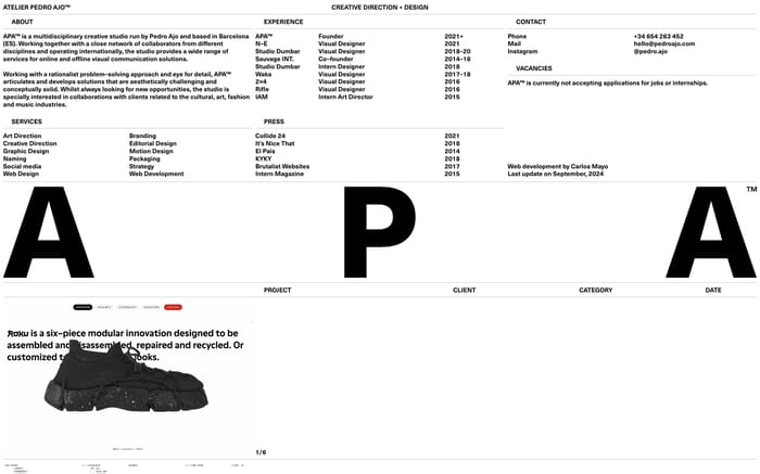 Apa website preview