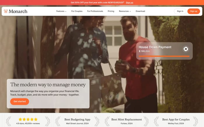 Monarch Money website preview