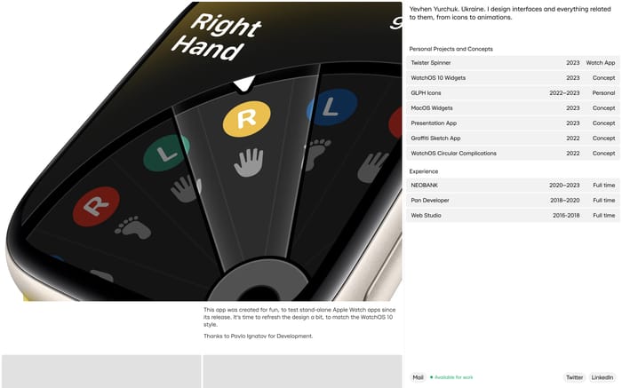 Yevhen Yurchuk website preview