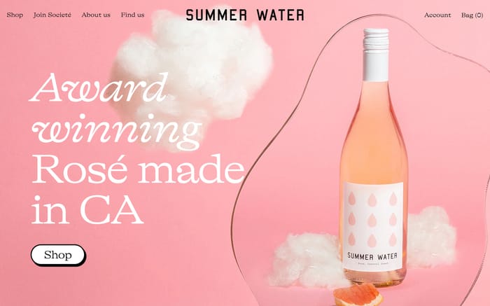 Summer Water Rosé website preview