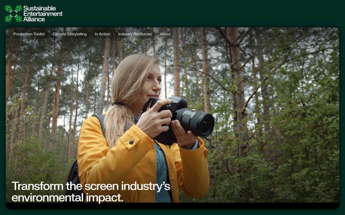 Sustainable Entertainment Alliance website preview