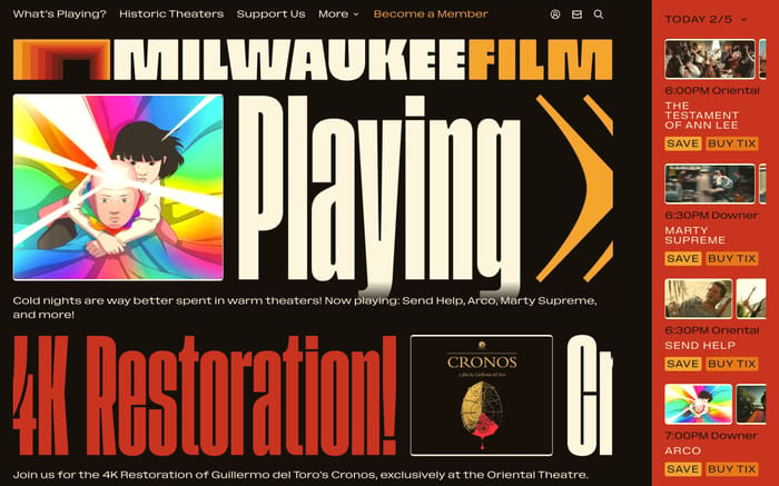 Milwaukee Film website preview