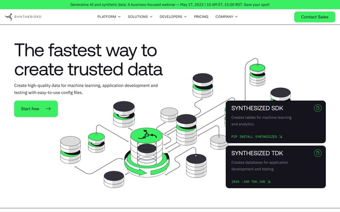 Synthesized website preview