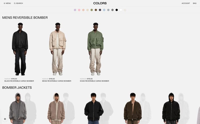 Colors website preview