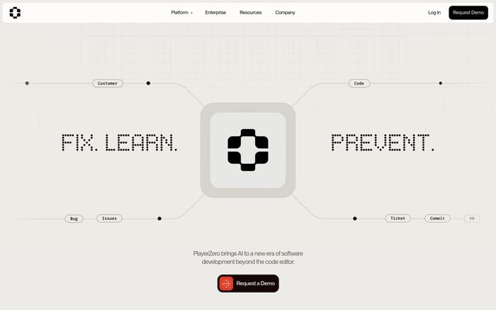 PlayerZero website preview