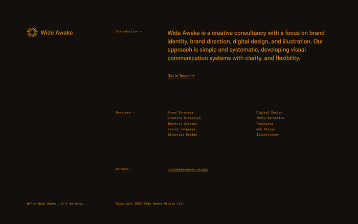 Wide Awake website preview