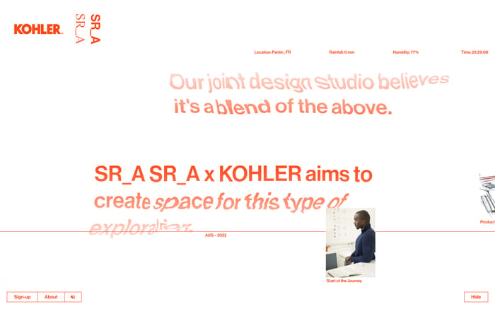 Kohler X SRA website preview
