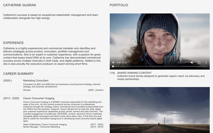 Catherine Guaran website preview