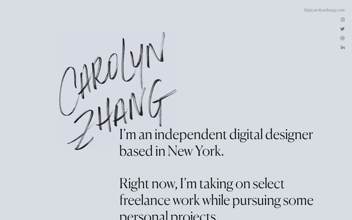 Carolyn Zhang website preview