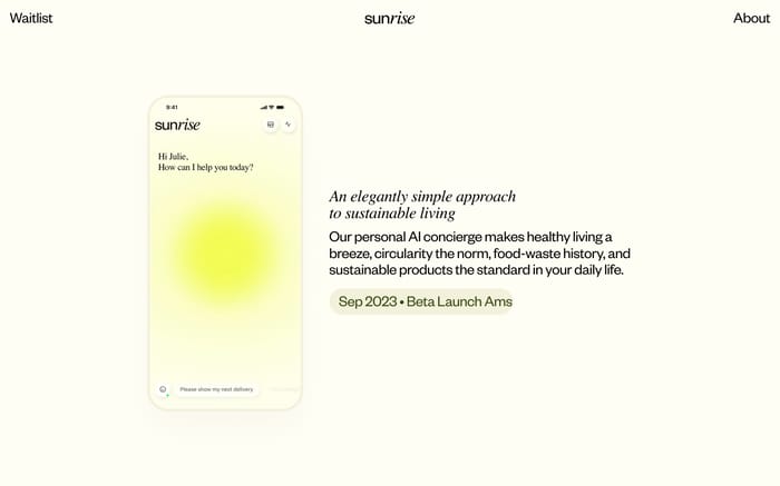 Sunrise website preview