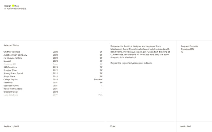 Austin Rowan Grove website preview