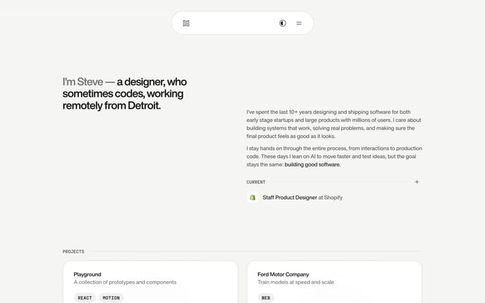 Steve Hayes website preview